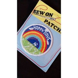 VINTAGE‎ HAPPY DAYS Rainbow Circle PATCH in Original Package